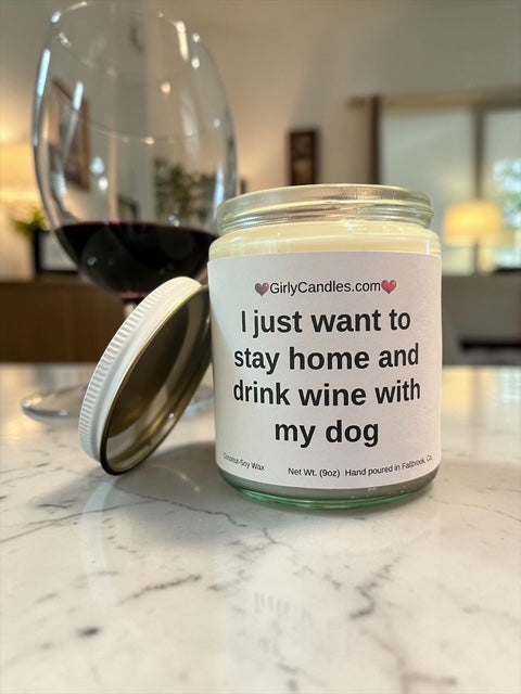 I just want to stay home and drink wine with my dog