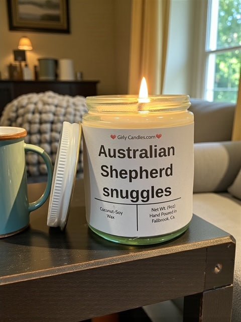Australian Shepherd snuggles - Girly Candles
