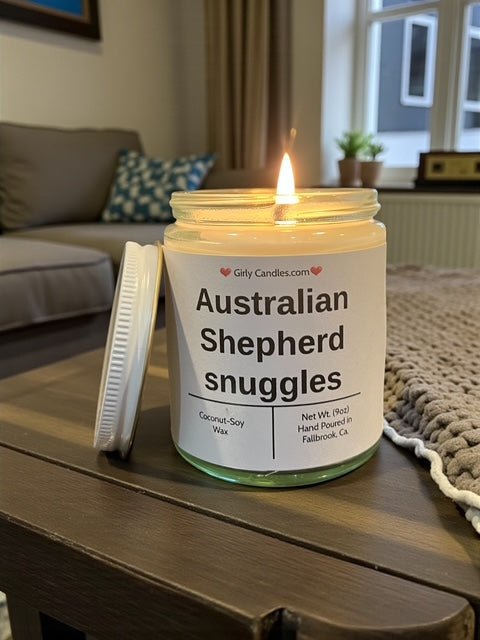 Australian Shepherd snuggles - Girly Candles