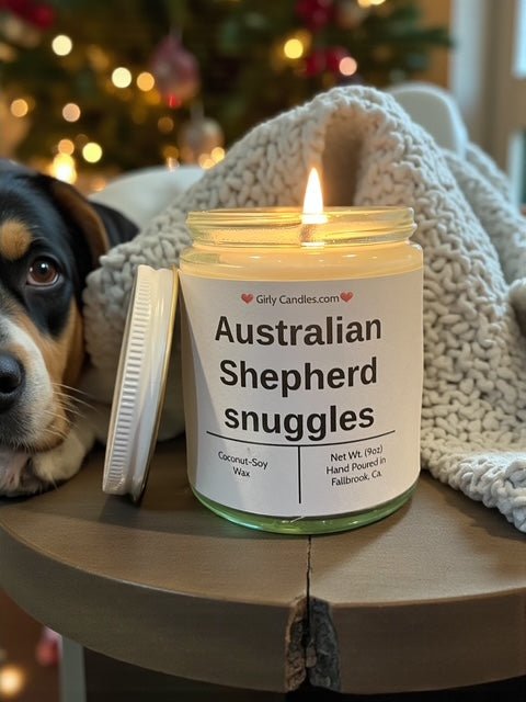 Australian Shepherd snuggles - Girly Candles