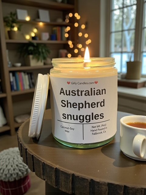 Australian Shepherd snuggles - Girly Candles