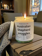 Australian Shepherd snuggles - Girly Candles