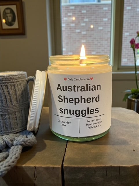 Australian Shepherd snuggles - Girly Candles