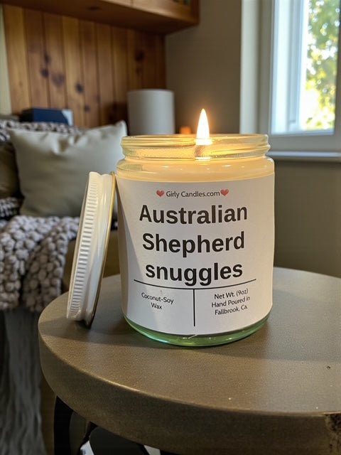 Australian Shepherd snuggles - Girly Candles