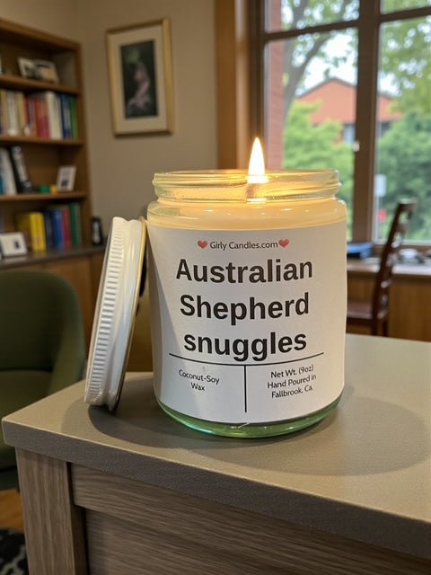 Australian Shepherd snuggles - Girly Candles