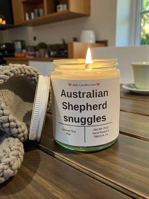 Australian Shepherd snuggles - Girly Candles
