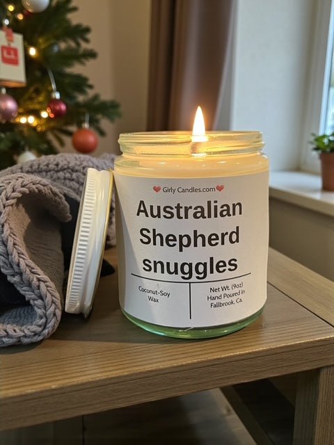 Australian Shepherd snuggles - Girly Candles