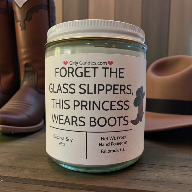 Forget The Glass Slippers, This Princess Wears Boots - Girly Candles