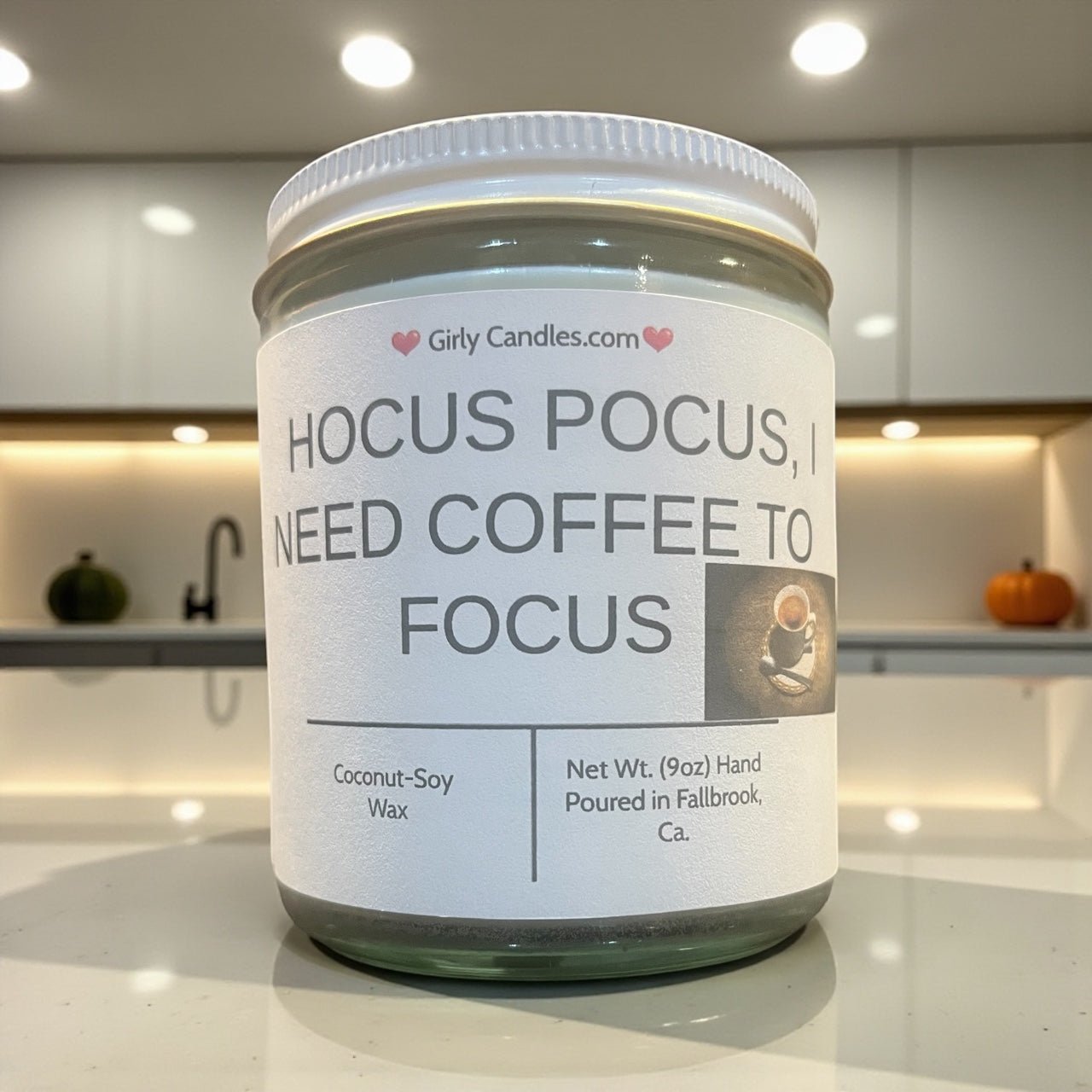 Hocus Pocus, I Need Coffee to Focus - Girly Candles