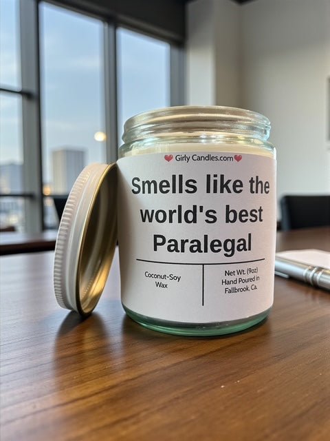 Smells like the world's best Paralegal - Girly Candles