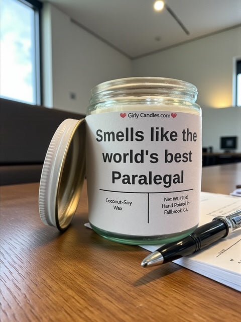 Smells like the world's best Paralegal - Girly Candles