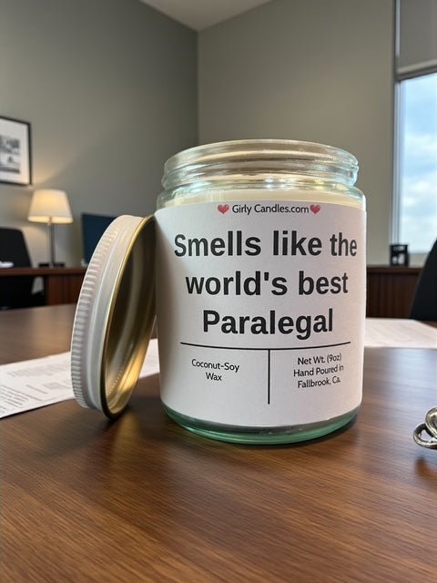 Smells like the world's best Paralegal - Girly Candles