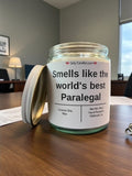 Smells like the world's best Paralegal - Girly Candles