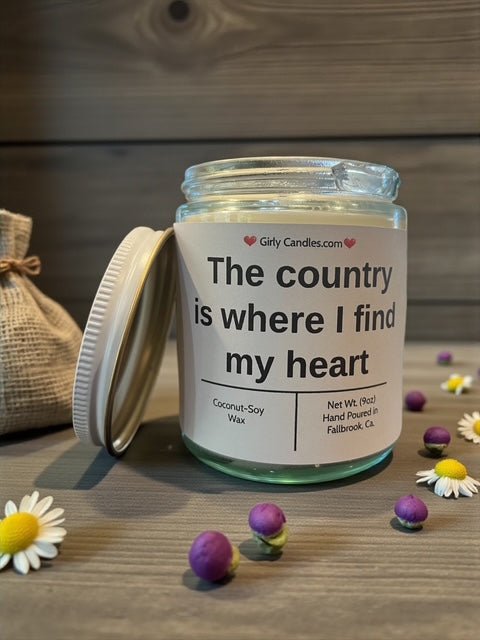 The country is where I find my heart - Girly Candles