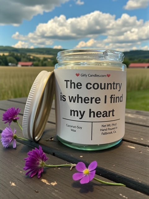 The country is where I find my heart - Girly Candles