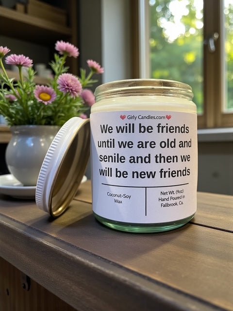 We will be friends until we are old and senile and then we will be new friends - Girly Candles