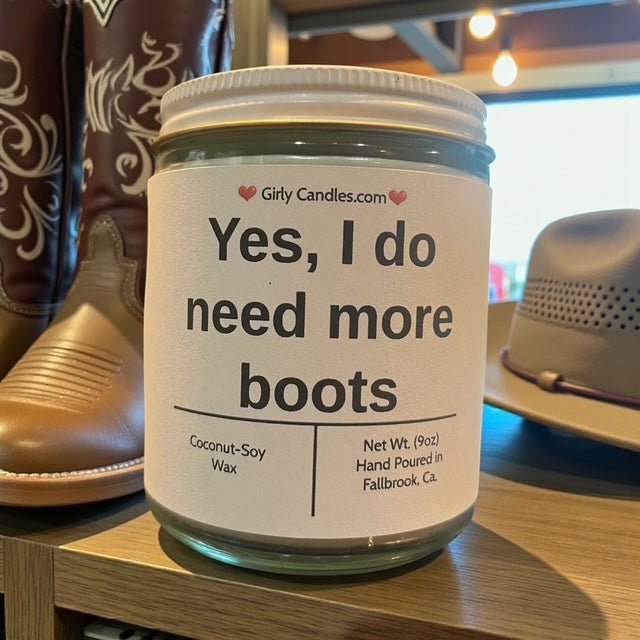 Yes, I do need more boots - Girly Candles