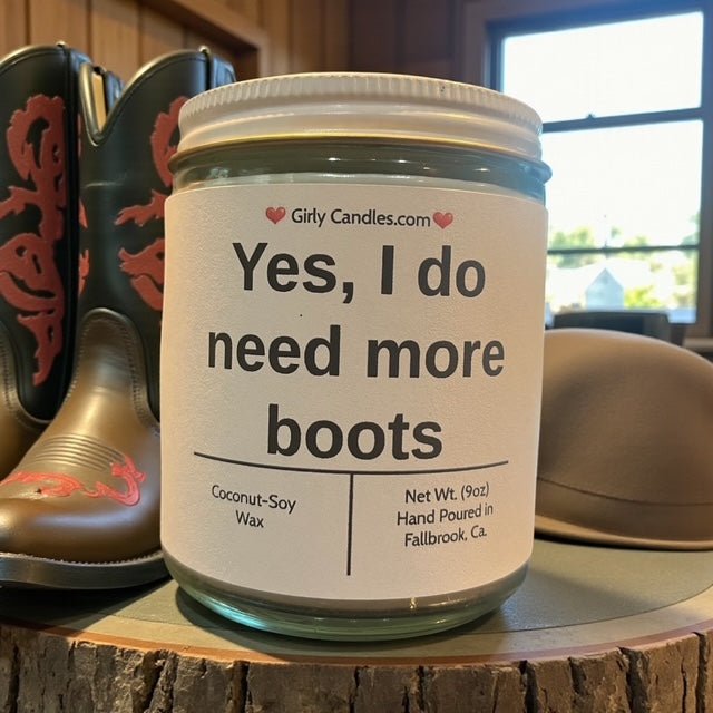 Yes, I do need more boots - Girly Candles