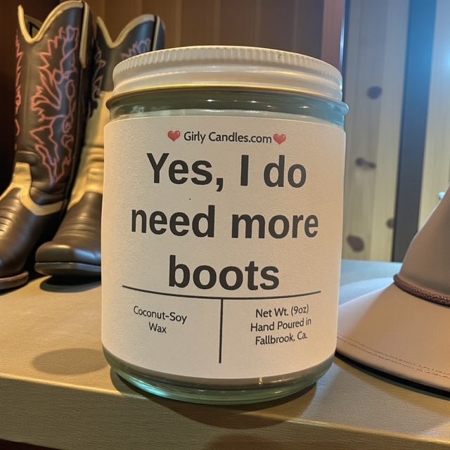 Yes, I do need more boots - Girly Candles