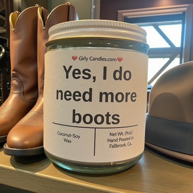 Yes, I do need more boots - Girly Candles