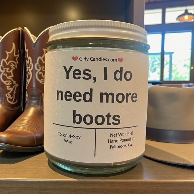 Yes, I do need more boots - Girly Candles