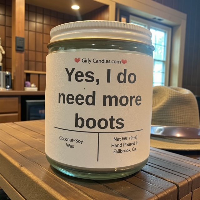 Yes, I do need more boots - Girly Candles