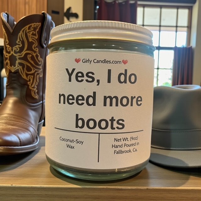 Yes, I do need more boots - Girly Candles